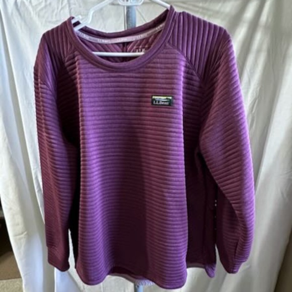L.L. Bean Airlight Knit Crewneck Pullover Womens XL Petite Berry Heather - Picture 2 of 8